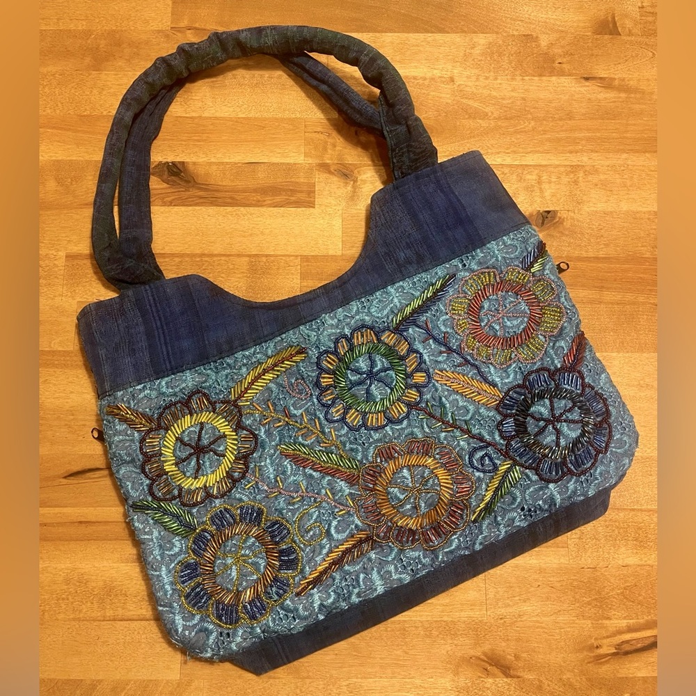 Vintage beaded boho satchel